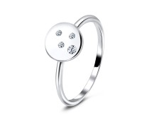 CZ Silver Ring Cricle Shape NSR-2811